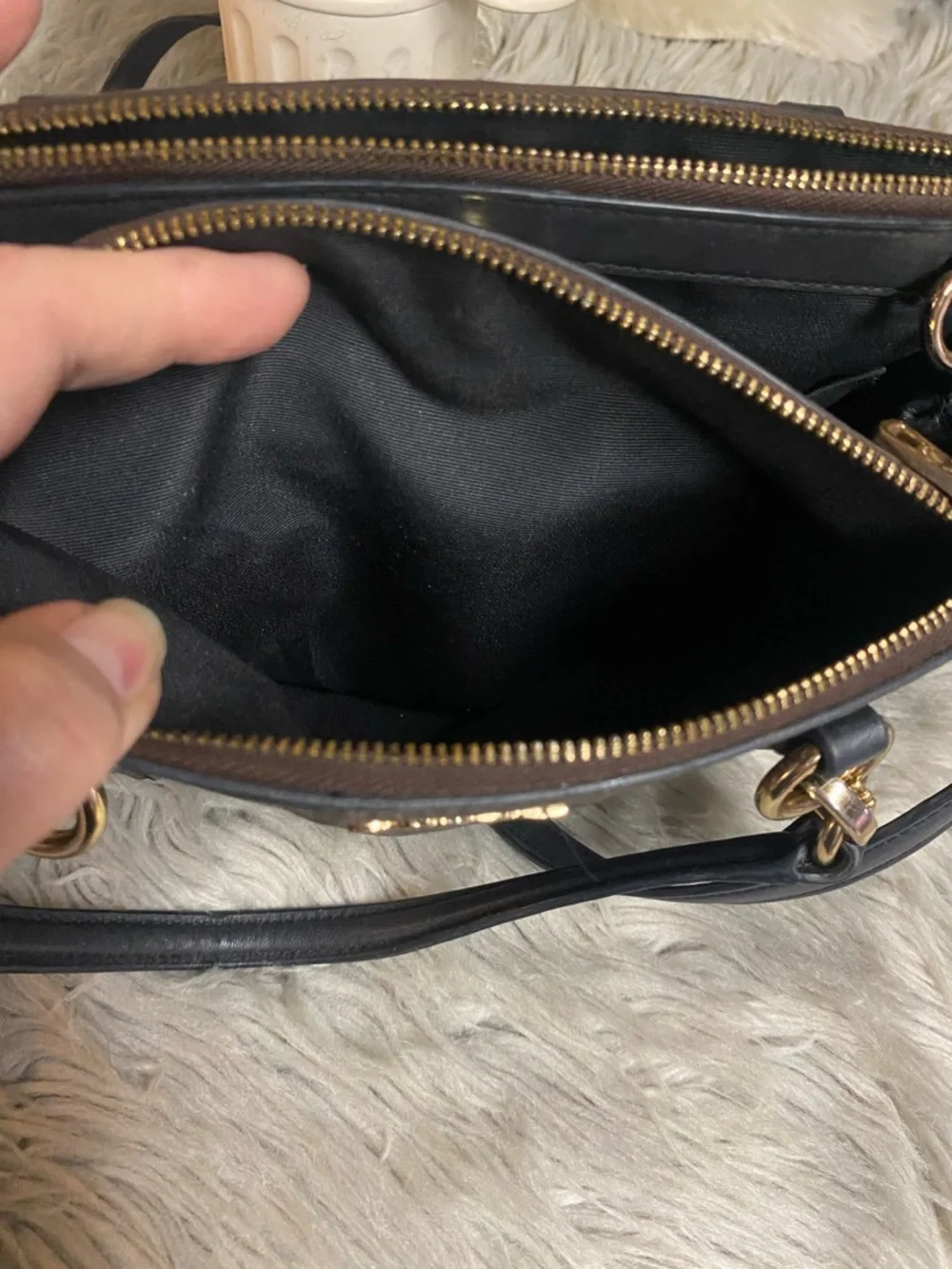 Coach Signature Mini Bennett Satchel Brown Black Gold Hardware Crossbody - Picture 11 of 16